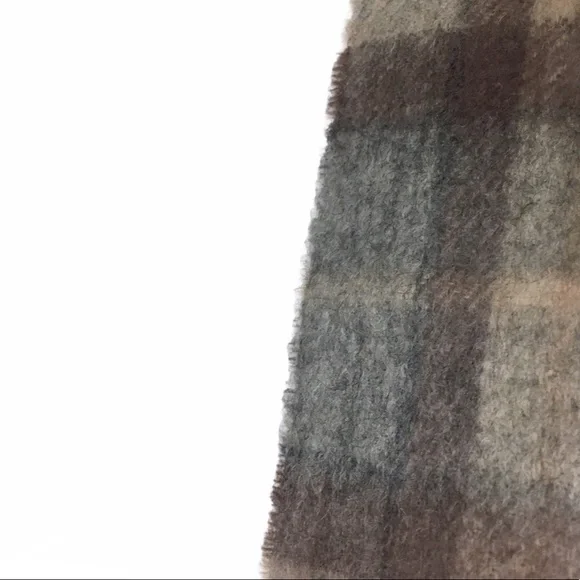 EDINBURGH Scarf 100% Lambswool Plaid Stripe Fringe Soft Cozy Warm Dark Academia